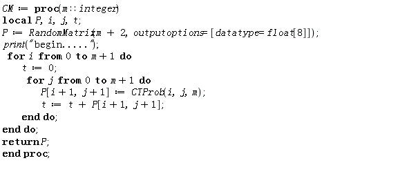 CM := proc (m::integer) local P, i, j, t; P := RandomMatrix(m+2, outputoptions = [datatype = float[8]]); print(