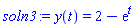 y(t) = 2-exp(t)