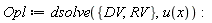 Opl := dsolve({DV, RV}, u(x)):