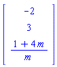 Vector[column]([[-2], [3], [(1+4*m)/m]])