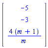 Vector[column]([[-5], [-3], [4*(m+1)/m]])