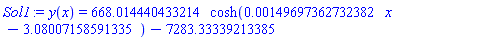 y(x) = 668.014440433214*cosh(0.149697362732382e-2*x-3.08007158591335)-7283.33339213385