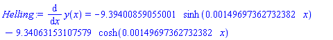 diff(y(x), x) = -9.39400859055001*sinh(0.149697362732382e-2*x)-9.34063153107579*cosh(0.149697362732382e-2*x)