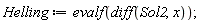 Helling := evalf(diff(Sol2, x))