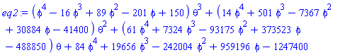 (phi^4-16*phi^3+89*phi^2-201*phi+150)*theta^3+(14*phi^4+501*phi^3-7367*phi^2+30884*phi-41400)*theta^2+(61*phi^4+7324*phi^3-93175*phi^2+373523*phi-488850)*theta+84*phi^4+19656*phi^3-242004*phi^2+959196*phi-1247400