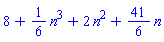 8+(1/6)*n^3+2*n^2+(41/6)*n