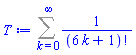Sum(1/factorial(6*k+1), k = 0 .. infinity)