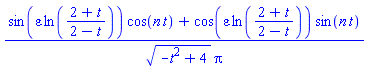 (sin(epsilon*ln((2+t)/(2-t)))*cos(n*t)+cos(epsilon*ln((2+t)/(2-t)))*sin(n*t))/((-t^2+4)^(1/2)*Pi)