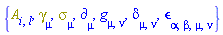 {A[i, l], Physics:-Dgamma[mu], Physics:-Psigma[mu], Physics:-d_[mu], Physics:-g_[mu, nu], Physics:-KroneckerDelta[mu, nu], Physics:-LeviCivita[alpha, beta, mu, nu]}
