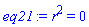 r^2 = 0