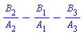 B[2]/A[2]-B[1]/A[1]-B[3]/A[3]