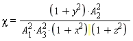 chi = (1+y^2)*A[2]^2/(A[1]^2*A[3]^2*(1+x^2)*(1+z^2))