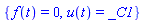 {f(t) = 0, u(t) = _C1}