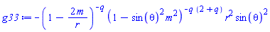 -(1-2*m/r)^(-q)*(1-sin(theta)^2*m^2)^(-q*(2+q))*r^2*sin(theta)^2