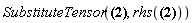 SubstituteTensor(A[mu] = G[nu, alpha]*A[`~alpha`]*F[mu, `~nu`], rhs(A[mu] = G[nu, alpha]*A[`~alpha`]*F[mu, `~nu`]))