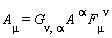 A[mu] = Physics:-`*`(Physics:-`*`(G[nu, alpha], A[`~alpha`]), F[mu, `~nu`])