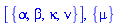[{alpha, beta, kappa, nu}], {mu}