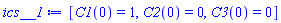 [C1(0) = 1, C2(0) = 0, C3(0) = 0]