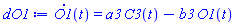 diff(O1(t), t) = a3*C3(t)-b3*O1(t)