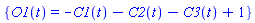 {O1(t) = -C1(t)-C2(t)-C3(t)+1}