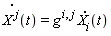 (X[]^(j))(t)=g[]^(i,j) (X[i])(t)