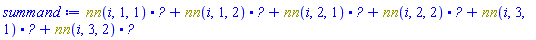 Physics:-`.`(nn(i, 1, 1), Physics:-Ket(psi, 1, 0, 1, 1, 0, 0, 0, 1, 1, 0, 0, 0))+Physics:-`.`(nn(i, 1, 2), Physics:-Ket(psi, 1, 0, 1, 1, 0, 0, 0, 1, 1, 0, 0, 0))+Physics:-`.`(nn(i, 2, 1), Physics:-Ket(psi, 1, 0, 1, 1, 0, 0, 0, 1, 1, 0, 0, 0))+Physics:-`.`(nn(i, 2, 2), Physics:-Ket(psi, 1, 0, 1, 1, 0, 0, 0, 1, 1, 0, 0, 0))+Physics:-`.`(nn(i, 3, 1), Physics:-Ket(psi, 1, 0, 1, 1, 0, 0, 0, 1, 1, 0, 0, 0))+Physics:-`.`(nn(i, 3, 2), Physics:-Ket(psi, 1, 0, 1, 1, 0, 0, 0, 1, 1, 0, 0, 0))