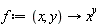 f := proc (x, y) options operator, arrow; x^y end proc