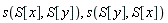 s(S[x], S[y]), s(S[y], S[x])