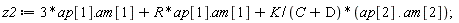 z2 := 3*ap[1].am[1]+R*ap[1].am[1]+K*(ap[2].am[2])/(C+D)