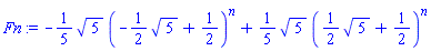 -(1/5)*5^(1/2)*(-(1/2)*5^(1/2)+1/2)^n+(1/5)*5^(1/2)*((1/2)*5^(1/2)+1/2)^n