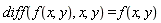 diff(f(x, y), x, y) = f(x, y)