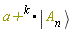 "`a+`^k*| A[n] >"