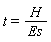t = H/Es