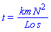 t = km*N^2/(Lo*s)