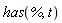 has(%, t)