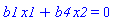 b1*x1+b4*x2 = 0