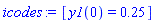 icodes := [y1(0) = .25]