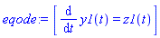 eqode := [diff(y1(t), t) = z1(t)]