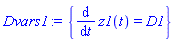 Dvars1 := {diff(z1(t), t) = D1}