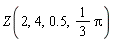 Z(2, 4, .5, (1/3)*Pi)