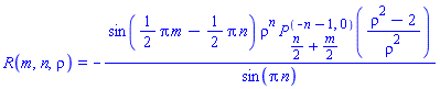 R(m, n, rho) = -sin((1/2)*Pi*m-(1/2)*Pi*n)*rho^n*JacobiP((1/2)*n+(1/2)*m, -n-1, 0, (rho^2-2)/rho^2)/sin(Pi*n)