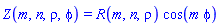 Z(m, n, rho, phi) = R(m, n, rho)*cos(m*phi)