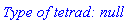 `Type of tetrad: null `