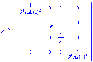 Physics:-Ricci[`~mu`, `~nu`] = Matrix(%id = 18446744078179869750)