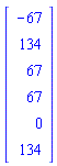 Vector[column]([[-67], [134], [67], [67], [0], [134]])
