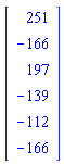 Vector[column]([[251], [-166], [197], [-139], [-112], [-166]])