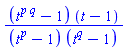(t^(p*q)-1)*(t-1)/((t^p-1)*(t^q-1))