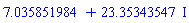 7.035851984+23.35343547*I