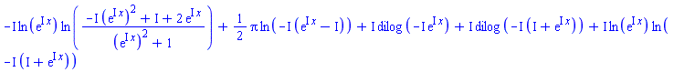 -I*ln(exp(I*x))*ln((-I*(exp(I*x))^2+I+2*exp(I*x))/((exp(I*x))^2+1))+(1/2)*Pi*ln(-I*(exp(I*x)-I))+I*dilog(-I*exp(I*x))+I*dilog(-I*(I+exp(I*x)))+I*ln(exp(I*x))*ln(-I*(I+exp(I*x)))