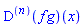 ((D@@n)(f*g))(x)